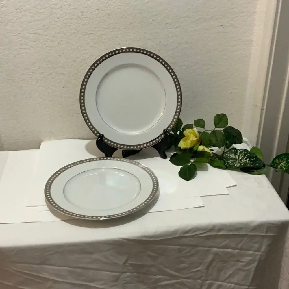 COPY - Mikasa Fine China Platinum Symmetry 10 3/4 “ Set of 4 Dinner  Plate L562…